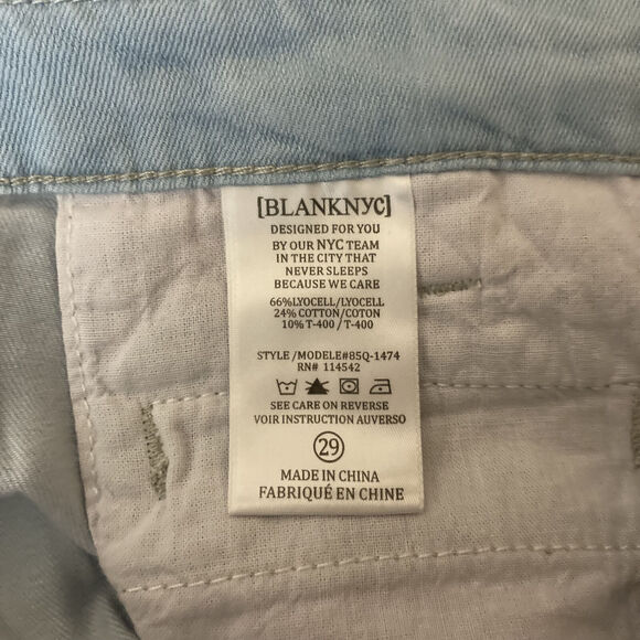 NEW! BLANK NYC WOMENS BLUE LIGHT WASH RELAXED BELL YEAH FLARE PANTS 29 - Picture 7 of 10